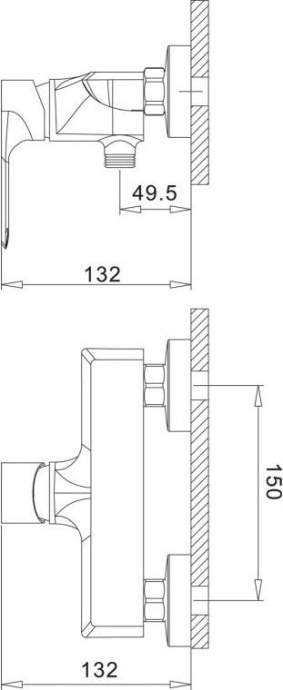 Смеситель BelBagno Bocco BOC ESDM CRM для душа BOC-ESDM-CRM - 1