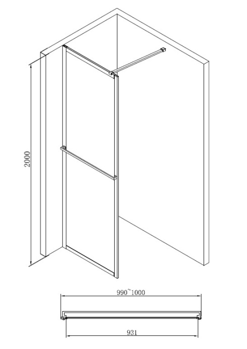 Душевая перегородка ABBER Immer Offen AG60100B - 5