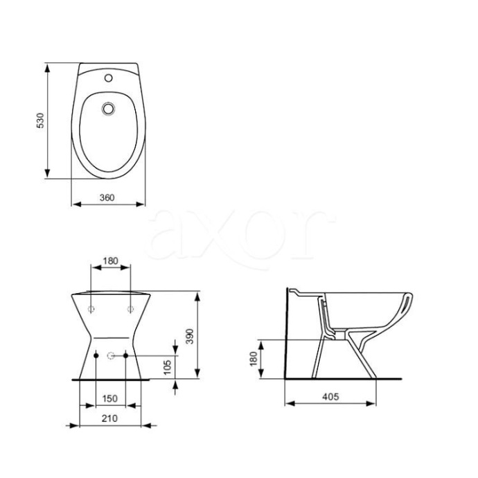 Биде напольное Ideal Standard Eurovit  W804001 - 1