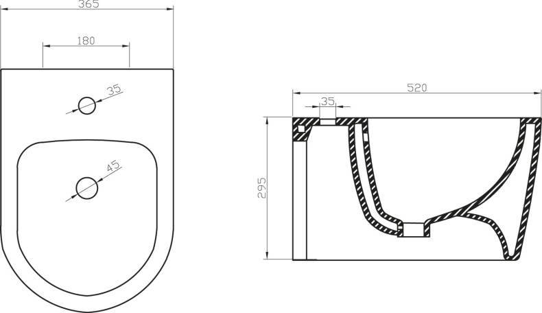 Биде подвесное BelBagno Marino BB105BH - 5