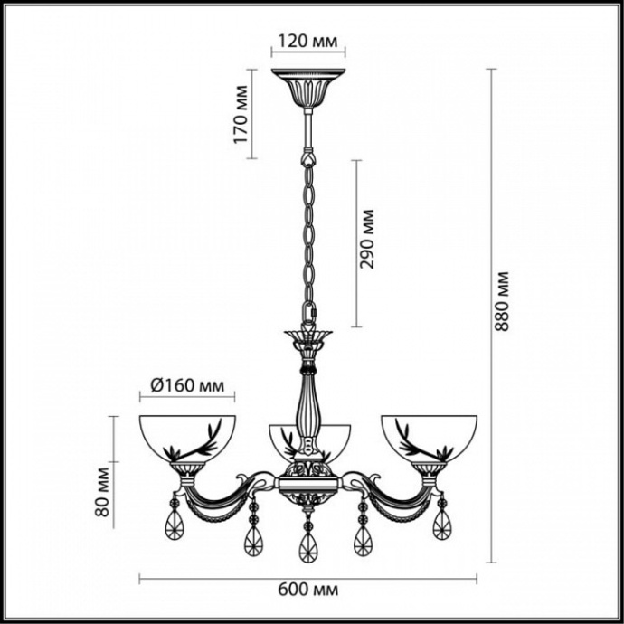 Подвесная люстра Lumion Classi Nora 2958/3 - 3