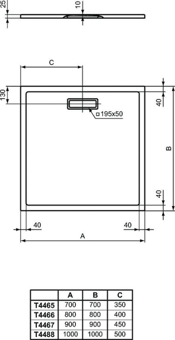 Поддон для душа Ideal Standard Ultraflat 90х90 белый T446701 - 5