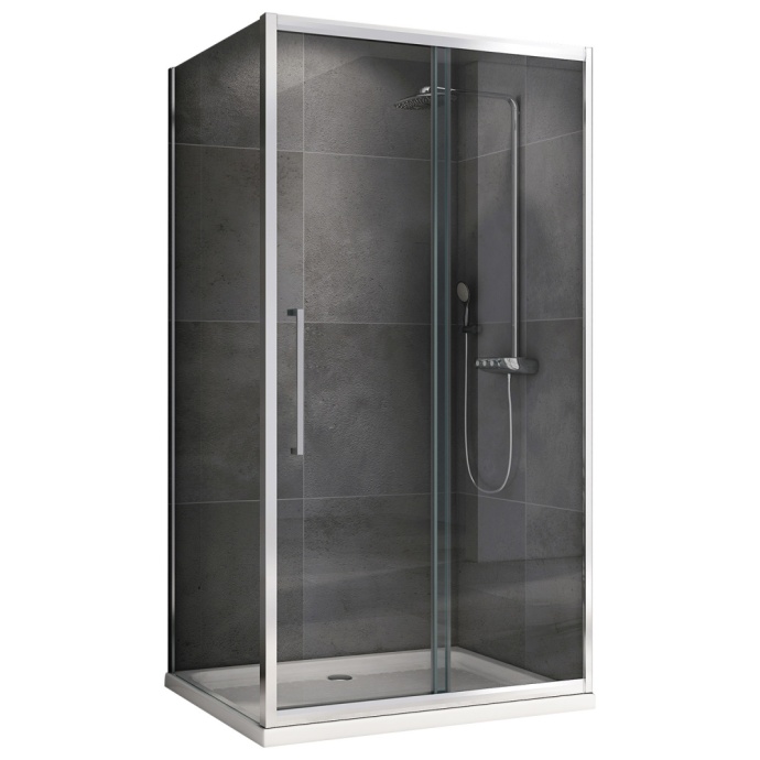 Душевой уголок Abber Schwarzer Diamant 130x60 профиль хром стекло прозрачное AG30130H-S60 - 0