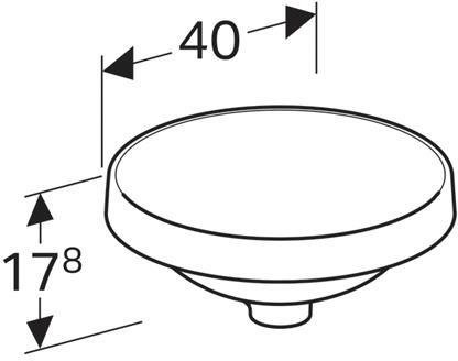 500.702.01.2 Geberit VariForm Раковина встраиваемая в столешницу круглой формы, D=40 см, без отв. под смеситель, без отв. перелива - 5