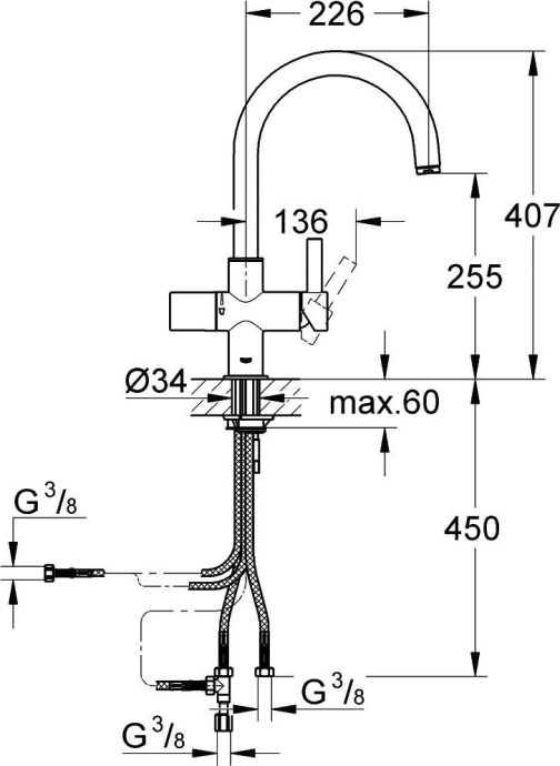 Смеситель Grohe Blue 33251000 для кухонной мойки - 2