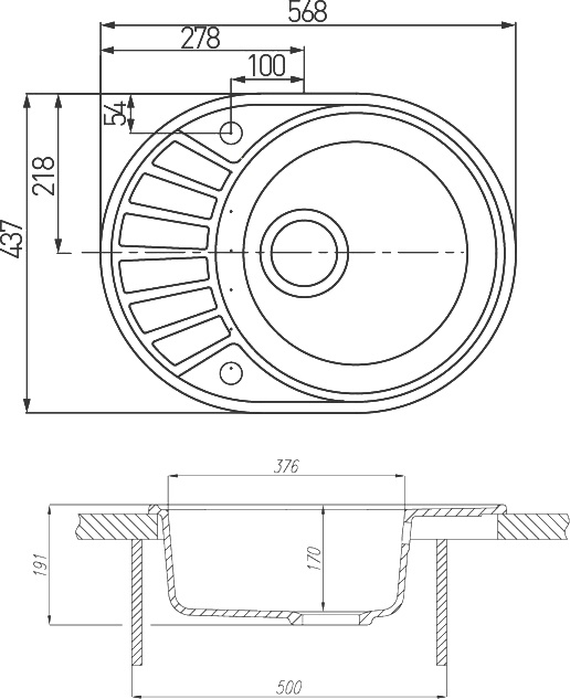 Мойка кухонная AQUATON Чезана кофе 1A711232CS280 - 2