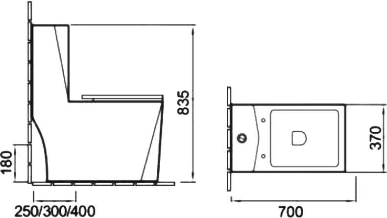 Унитаз-моноблок SantiLine SL-5013 безободковый, с микролифтом - 1