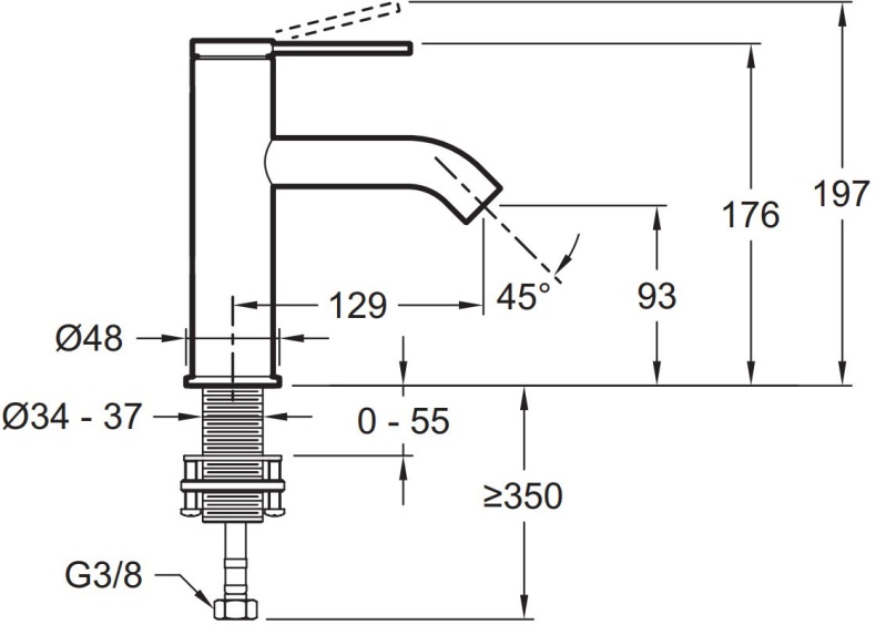 Смеситель Jacob Delafon Grands Boulevards для раковины E77958-4AND-CP - 1