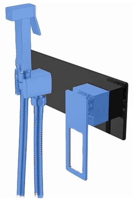 Гигиенический душ Boheme Q со смесителем черный - синий 147-BUW - 0