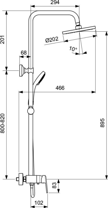 Душевая стойка Vidima Balance  BA271AA - 1