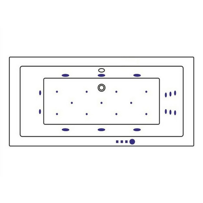 Ванна акриловая WHITECROSS Savia Duo Ultra 170x80 с гидромассажем белый - золото 0103.170080.100.ULTRA.GL - 7