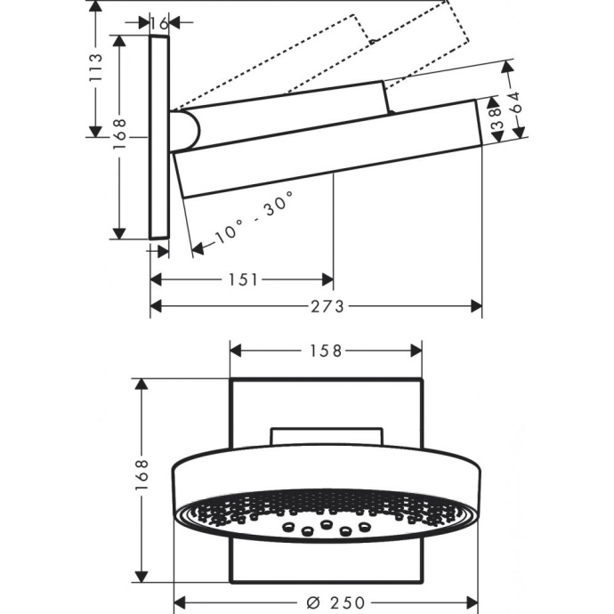 Верхний душ Hansgrohe Rainfinity 26232000 - 1