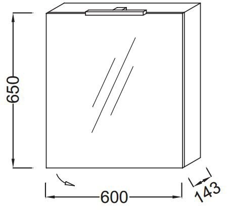 Зеркальный шкаф Jacob Delafon Rythmik 60 см, EB795D-R3 цвет малиновый EB795DRU-R3 - 2