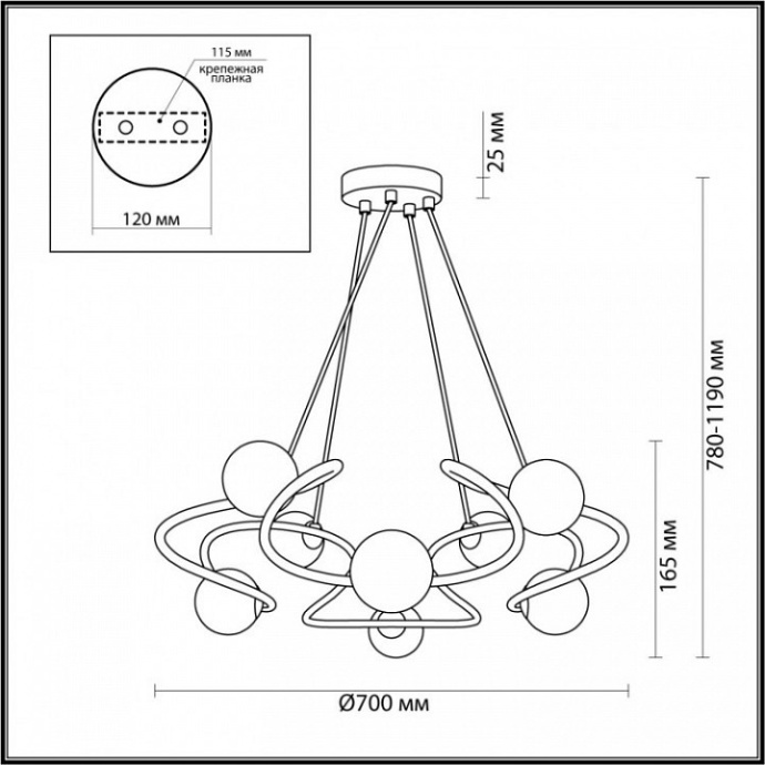 Подвесная люстра Odeon Light Modern Slota 4806/8 - 3