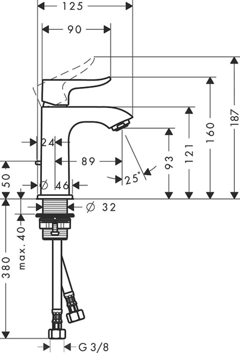 Смеситель Hansgrohe Metris 31088000 для раковины - 5