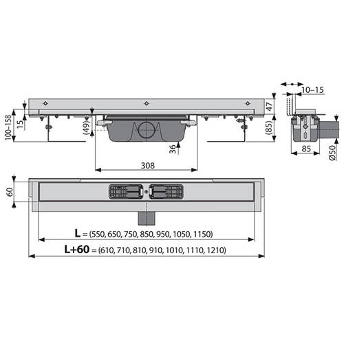 Душевой лоток AlcaPlast  95 см  APZ4-950 - 1