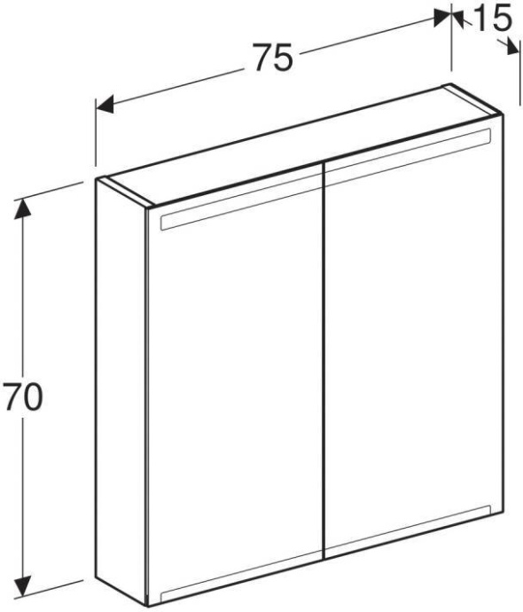 Шкаф зеркальный Option 75 с подсветкой пекан/меламин Geberit 500.205.00.1 - 1