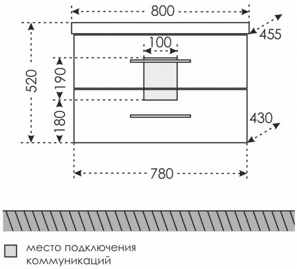 Тумба под раковину Санта Венера 80 темное дерево 221014 - 5