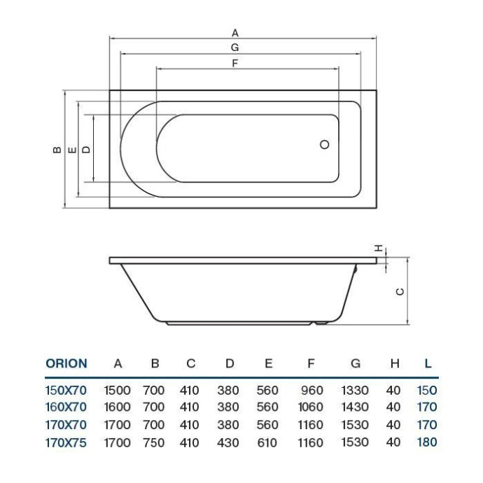 Ванна Koller Pool Orion 170х70 ORION170X70 - 2