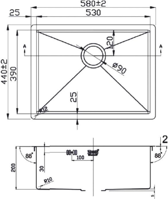 Мойка кухонная Zorg Light ZL R 580440 - 1