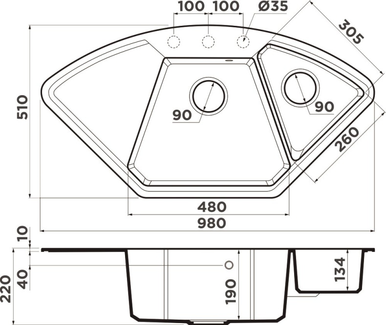 Мойка кухонная Omoikiri Yonaka 98-C пастила 4993712 - 5