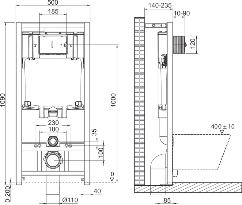 Комплект унитаза с инсталляцией BelBagno Due с кнопкой смыва белый BB3103CHR/SC/BB002-80/BB014-SR-BIANCO - 6