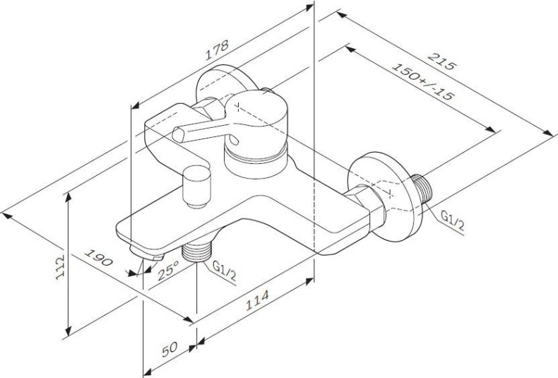 Смеситель Am.Pm X-Joy S F85B10000 для ванны с душем - 9