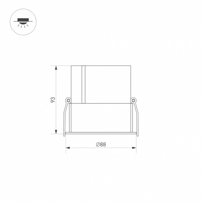 Встраиваемый светодиодный светильник Arlight S-Atlas-Built-R90-25W Warm3000 035467 - 1