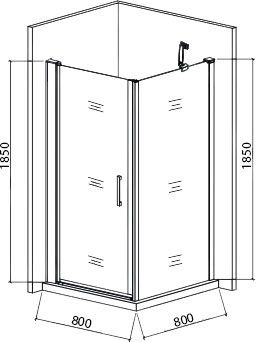 Душевой уголок Good Door Mokka DR+SP 80х80х185 см - 3