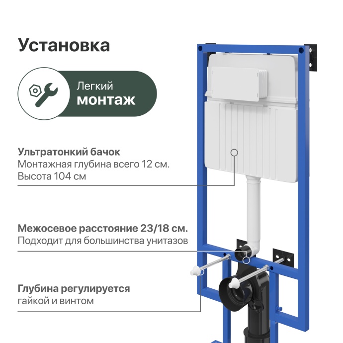 Система инсталляции для унитазов STWORKI 510162 с кнопкой смыва 230824 белой 555055 - 3
