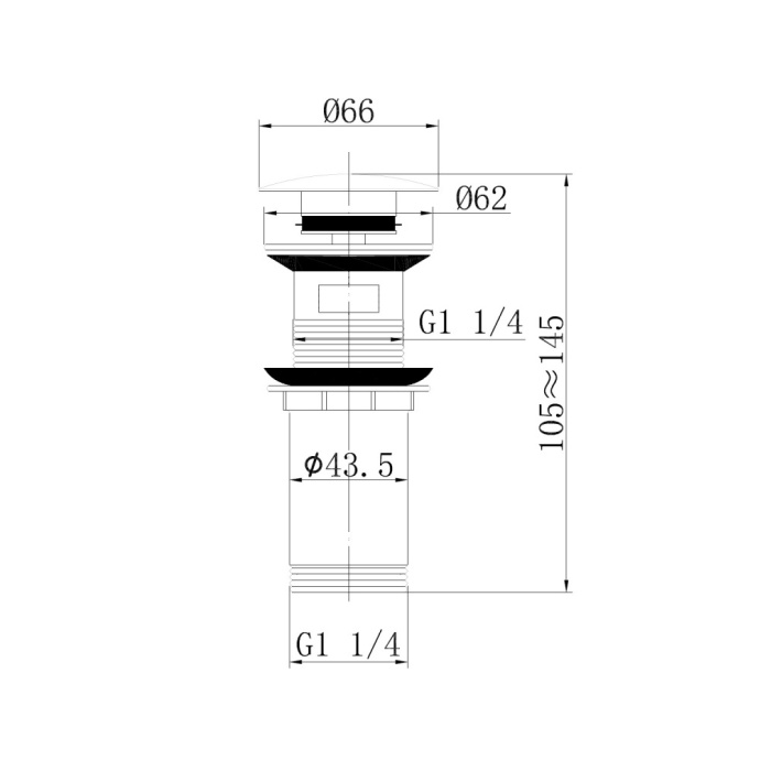 Донный клапан Abber белый матовый AF0009W - 1