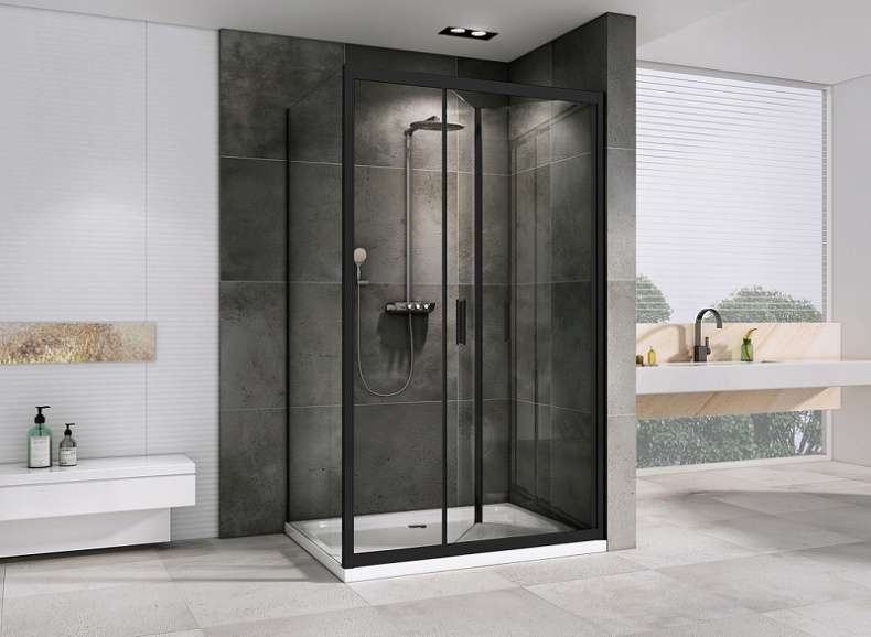 Душевой уголок Abber Sonnenstrand 120x75 профиль черный стекло прозрачное AG07120B-S75B - 2
