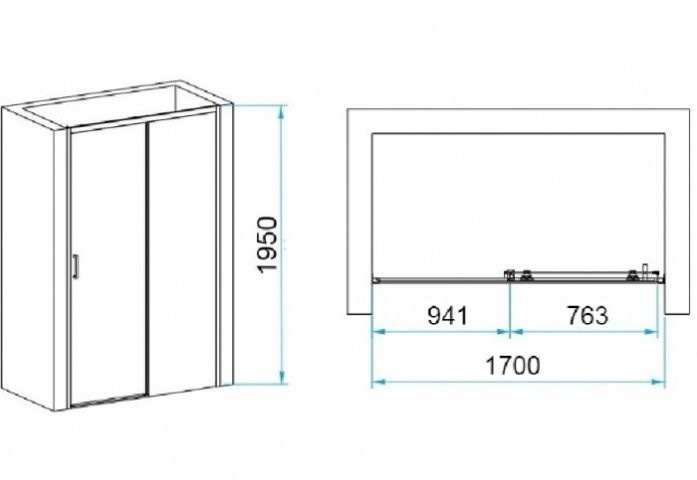 Душевая дверь RGW Passage PA-017B 170х195 профиль черный стекло прозрачное 350801717-14 - 1