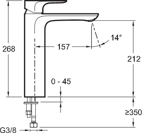 Смеситель Jacob Delafon Aleo E72299-4-CP для раковины - 3