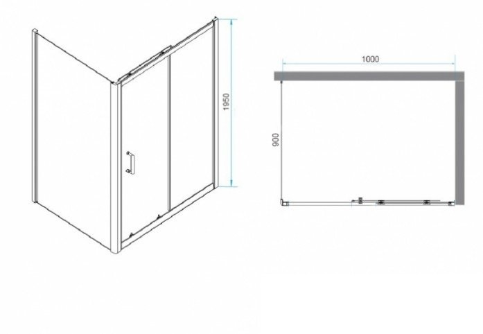 Душевой уголок RGW Passage PA-74-1 100x90 профиль хром стекло прозрачное 4108741109-11 - 2