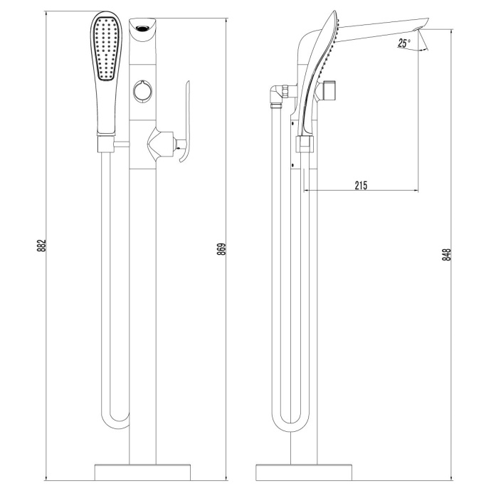 Смеситель для ванны Lemark Melange  LM4944CW - 1