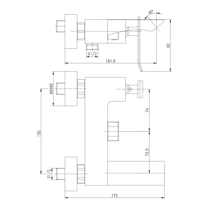 Смеситель для ванны с душем Lemark Contest LM5814CW - 1