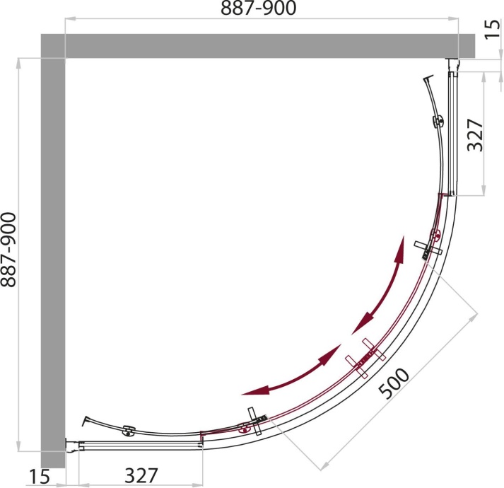 Душевая кабина BelBagno Uno Cab R 2 90 C Cr TOP UNO-CAB-R-2-90-C-Cr-TOP - 15