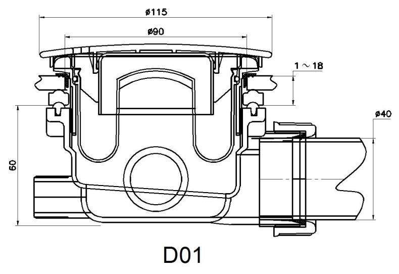 Сифон QYD-01 золото Ø 90 мм 18241101-06 - 1