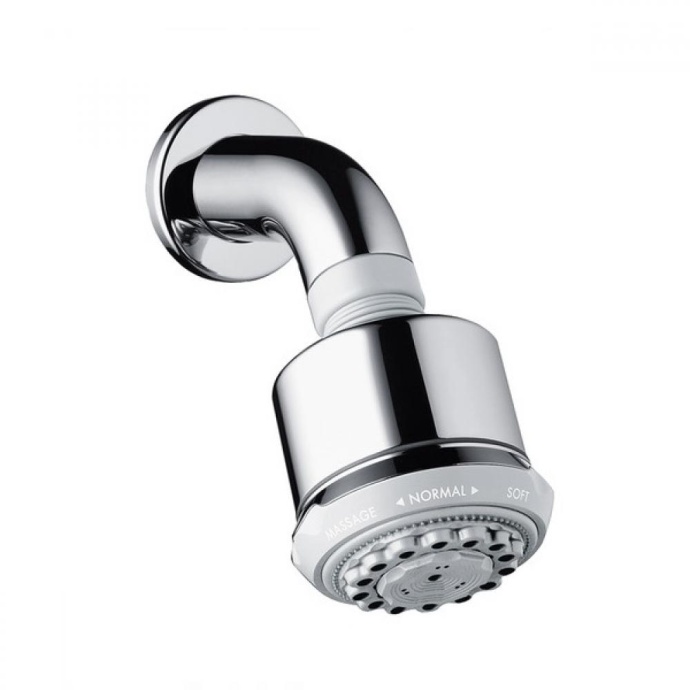 Верхний душ 9 л/мин с держателем Hansgrohe Clubmaster 3jet EcoSmart 26606000, хром - 0