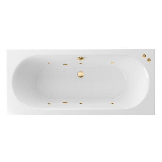 Ванна акриловая Excellent Oceana Slim Soft 180х80 с гидромассажем белый - золото WAEX.OCE18S.SOFT.GL - 0