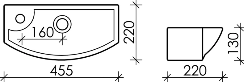 Раковина подвесная Ceramica Nova Element 45.5х22 белая правая CN6038R - 3