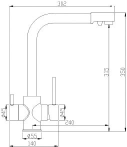 Смеситель Steel Hammer SH 552 BLACK BR для кухонной мойки - 1