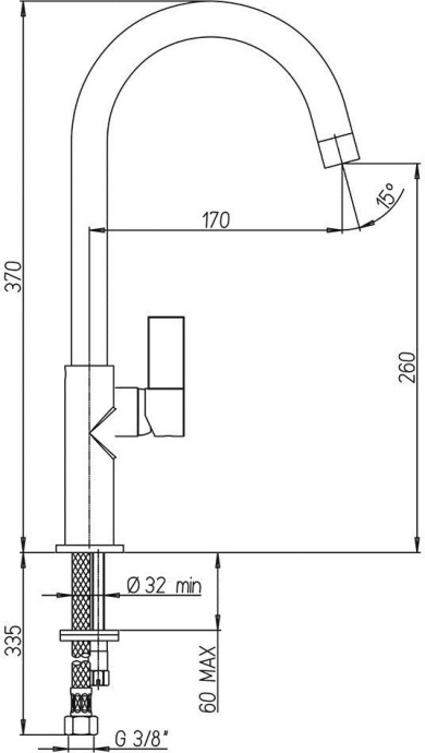 Смеситель для кухни Paini Sky 78CR5722LSLMKM - 1