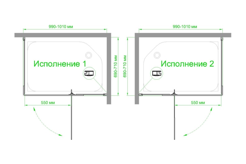 Душевой уголок Royal Bath HPVD 100х70х185 профиль белый стекло матовое RB7010HPVD-C - 3