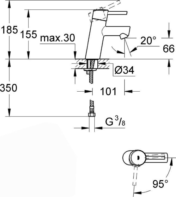 Смеситель Grohe Concetto 2338510E для раковины - 7