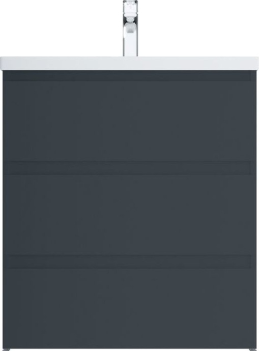 Тумба для комплекта AM.PM Gem S 75 графит матовый, напольная, с 3 ящиками M91FSX0752GM - 2