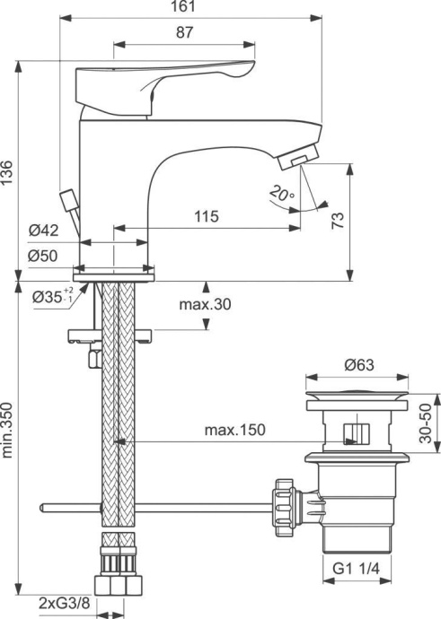 Душевой комплект Ideal Standard Alpha BD004AA - 8