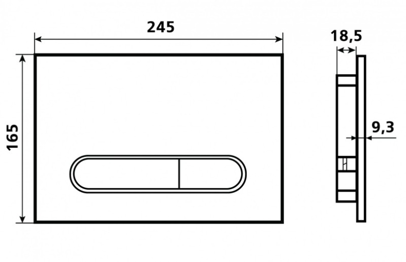 Кнопка смыва Esbano черный матовый  ESINOVL17MB - 1
