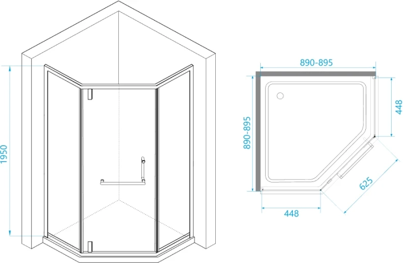 Душевой уголок RGW Hotel HO-084-W 90x90 профиль белый стекло прозрачное 350608499-15 - 3